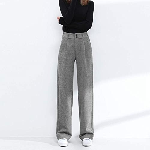 Damen Hose Mit Weitem Bein - Fashion Wool Wide Leg, Hochwertige Herbst- Und Winterhose Mit Hoher Taille Und Geradem Bein, Weiche, Verdickte Hose, Lässige Stretch-Sporthose, Einfaches Weihnachtsgebur Damen Hose Mit Weitem Bein - Fashion Wool Wide Leg, Hochwertige Herbst- Und Winterhose Mit Hoher Taille Und Geradem Bein, Weiche, Verdickte Hose, Lässige Stretch-Sporthose, Einfaches Weihnachtsgebur von YMXCNM