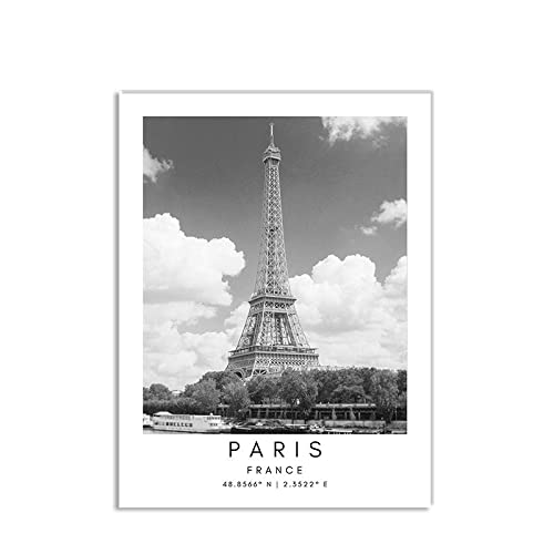 Leinwand Bilder,Paris City Prints Vintage Style Architecture Poster Wall Painting Black And White Painting Art Painting Rectangle Artwork For Living Room Bedroom Home Decor,40X50Cm/15.74X19.68 In Leinwand Bilder,Paris City Prints Vintage Style Architecture Poster Wall Painting Black And White Painting Art Painting Rectangle Artwork For Living Room Bedroom Home Decor,40X50Cm/15.74X19.68 In von YMXCNM