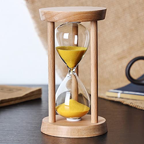 YMXCNM Sanduhr,Kreative Original-Sanduhr Aus Holz, Wohnzimmer-Ornament, 3/5/10/15/20/30 Minuten, Tropfenfester Glas-Timer, Desktop-Dekoration, Für Küche, Restaurant, Dekorativ,30Min von YMXCNM