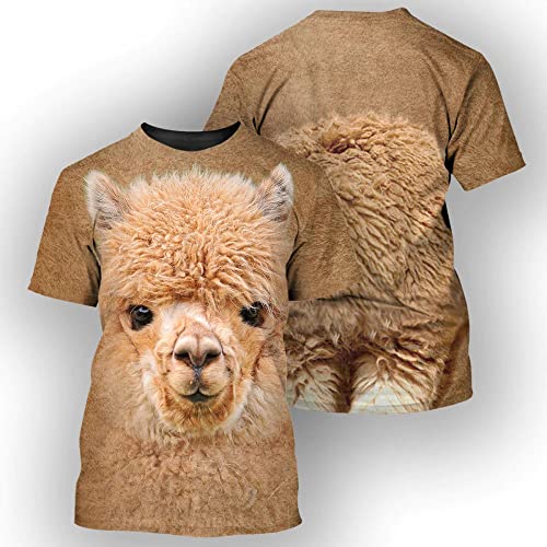 YMXCNM T Shirt Herren,3D-Gedruckte Kurzarm-Shirts Mit Rundhalsausschnitt, Lustige Tier-Alpaka-Print-Tops, Lässiges, Atmungsaktives Unisex-Sweatshirt Für Indoor-Outdoor-Sport, Streetwear, XXL YMXCNM T Shirt Herren,3D-Gedruckte Kurzarm-Shirts Mit Rundhalsausschnitt, Lustige Tier-Alpaka-Print-Tops, Lässiges, Atmungsaktives Unisex-Sweatshirt Für Indoor-Outdoor-Sport, Streetwear, XXL von YMXCNM