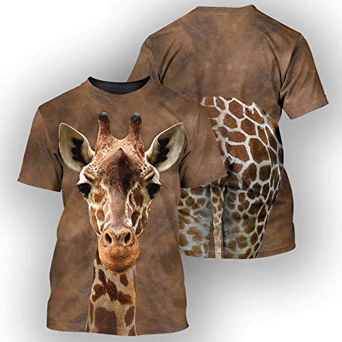 YMXCNM T Shirt Herren,3D-Gedrucktes Kurzarm-Shirt Mit Rundhalsausschnitt, Lustiges Tier, Giraffe, Neuheit, Unisex, Lässig, Atmungsaktiv, Sweatshirt Für Indoor-Outdoor-Sportarten, Streetwear, XXL YMXCNM T Shirt Herren,3D-Gedrucktes Kurzarm-Shirt Mit Rundhalsausschnitt, Lustiges Tier, Giraffe, Neuheit, Unisex, Lässig, Atmungsaktiv, Sweatshirt Für Indoor-Outdoor-Sportarten, Streetwear, XXL von YMXCNM
