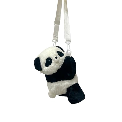 Weiche Umhängetasche Für Mädchen Und Frauen Schöner Cartoon Rucksack Bär Umhängetasche Plüsch Panda Umhängetasche Einkaufstasche von YMXQUP