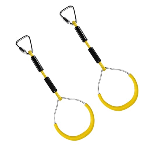 YMYGCC 2 stücke Schaukel Gymnastic Ringe Outdoor Klettern Ring Hindernis Ring Klettern Ring Ring Ringe Schaukel Spielzeug Set Hinterhof Spielsets(Yellow) von YMYGCC