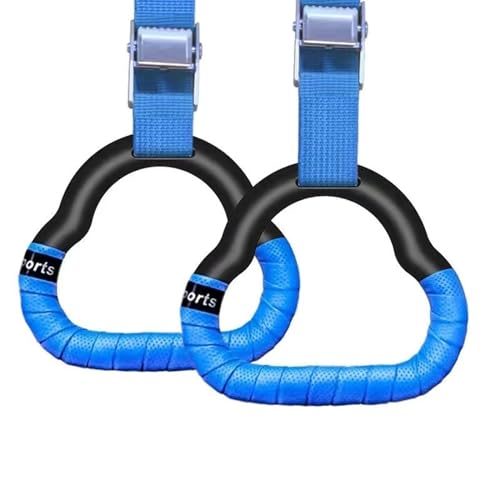 YMYGCC Gymnastikringe for Kinder, ABS-Gymnastikring, verstellbare Riemen, Schnallen, Pull-up-Workout, Fitness, Kunstturnen, Ausrüstung, Werkzeug(1m Blue) von YMYGCC