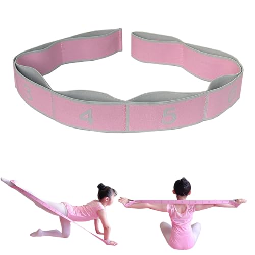 Stretchband mit Multi Loops, Yoga Übungstrainer, Widerstandsbänder für Gymnastik Training, Pilates, Fitness, Latin Dance, 8 Loop, Rosa von YNR