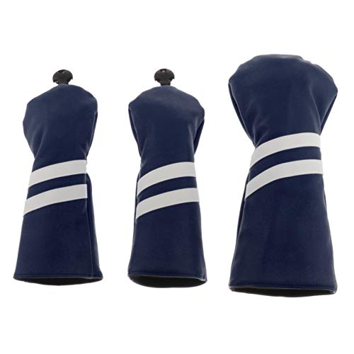 Driver Headcover,Golf Headcover,Golfschlägerhaube 3pcs Golf Headcover Treiber Holz-Kopf-Abdeckung mit Nr Tag wasserdichte Golf-Kopf-Abdeckung Golf Club Kopfhauben(Royal Blue) von YNZUNMY