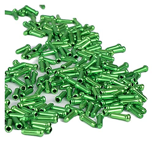 YNZUNMY Endkappen,Fahrrad Endkappe 50 stücke Fahrradkabel Endkappen Fahrraddraht Endkappen Bremsen Umwerferschieber Schaltkabel Tipps Crimps MTB Bike Bicycle Zubehör(Green 50PCS) von YNZUNMY