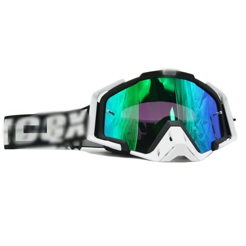 YNZUNMY Motocross Brille,Motorradbrille,Crossbrille Moto Sonnenbrille Motorrad Outdoor Gläser Schutzbrillen for Motocross Gläser Motorrad Helmbrillen(White) von YNZUNMY