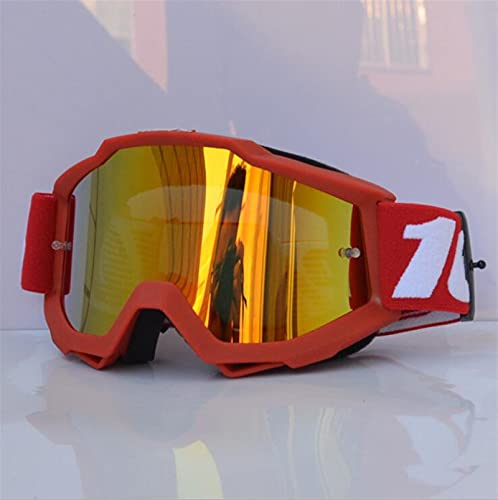 YNZUNMY Motocross Brille,Motorradbrille,Crossbrille Motocross Goggles MTB Gläser Off Road Dirt Bike Motorrad Helme Goggles Ski Sport Gläser Mountainbikebrillen(Red) von YNZUNMY