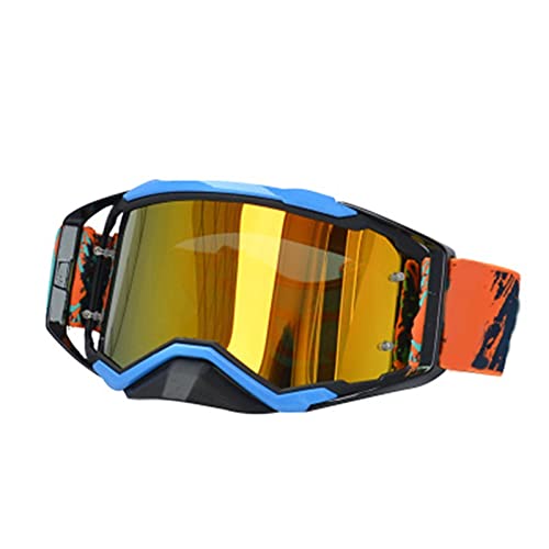 YNZUNMY Motocross Brille,Motorradbrille,Crossbrille Motocross Goggles abseits der Straßenbrille Dirt Bike Motorrad Helme Goggles Ski Sport Gläser Mountainbike Radfahren Brille(Blue Black) von YNZUNMY