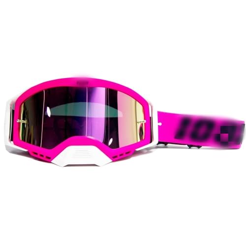 YNZUNMY Motocross Brille,Motorradbrille,Crossbrille Motorrad Sonnenbrille Motocross Safety Protective Night Vision Helm Goggles Fahrer Fahren Gläser(Pink Single) von YNZUNMY