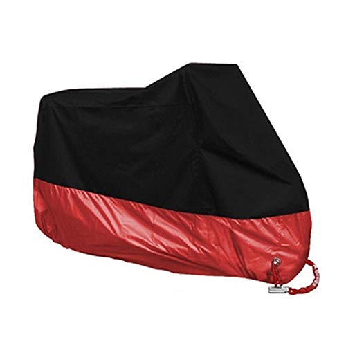 YNZUNMY Motorrad Abdeckplane,Motorradabdeckung Outdoor Motorrad Abdeckung Abdeckplane Tuch Moto Scooter-Abdeckungs-Schutz wasserdichte Regen Staubdichtes Fahrrad-Kasten-Zelt(Red,4XL 2600mm) von YNZUNMY