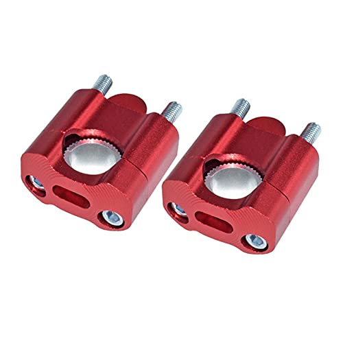 YNZUNMY Motorrad Lenker Riser,Lenkererhöhung Motorrad 2 stücke Motorrad Lenker Risers 1 1/8 "(28mm) & 7/8" (22mm) CNC Aluminiumlegierung Barklemmen Universal Motorrad Zubehör(Red) von YNZUNMY