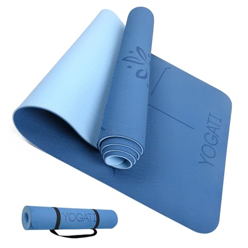 YOGATI - Yogamatte, rutschfest und dick, Yogamatte mit Punkten zur Ausrichtung des Körpers. Sportmatte für Erwachsene und Kinder, ideal für Pilates und Fitness. Yoga matt YOGATI - Yogamatte, rutschfest und dick, Yogamatte mit Punkten zur Ausrichtung des Körpers. Sportmatte für Erwachsene und Kinder, ideal für Pilates und Fitness. Yoga matt von YOGATI