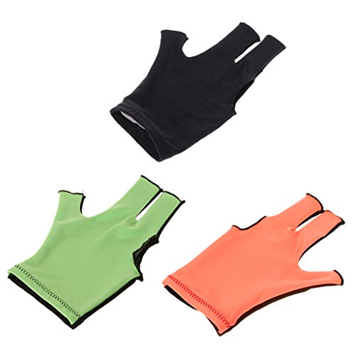 YOGOTEU Pool-Handschuhe, linke und rechte Hand, 3 Finger, atmungsaktiv, für Snooker, Queue, Sport, Mann und Damen, elastischer Handschuh von YOGOTEU