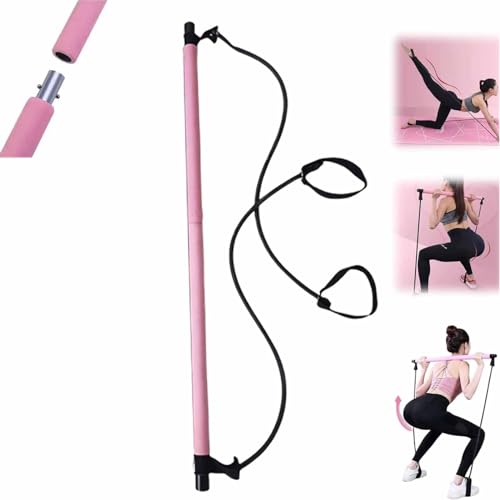 YOHFRFGX Pilates Sculpt Bar, 2024 New Pilates Bar Kit with Resistance Bands, at Home Workout Equipment, Multifunctional Stretched Fusion Pilates Bar Exercise Equipment (Pink) von YOHFRFGX