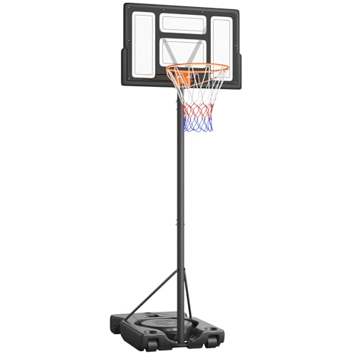 YOLEO Basketballkorb Outdoor, Basketballkorb mit Rollen, 130-305 cm Höhenverstellbar, Tragbarer Basketballständer für Erwachsene Kinder von YOLEO