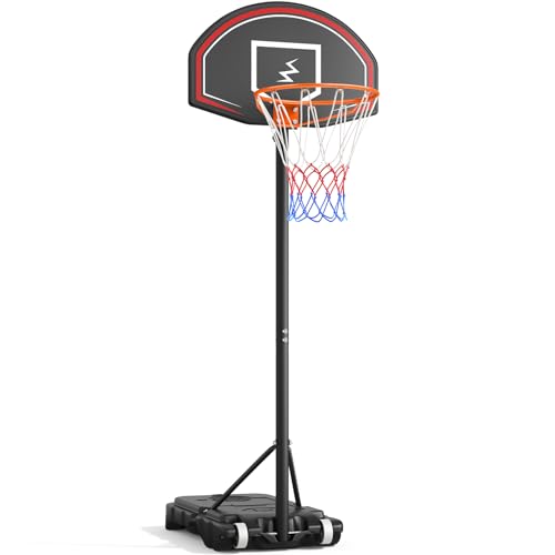 YOLEO Basketballkorb Outdoor für Kinder, 160–210cm Höhenverstellbar, Transportable Basketballständer mit Rollen, Tragbar Kinder Basketballkorb von YOLEO