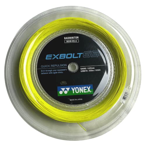 YONEX BG Exbolt 65 Badminton-Schnur, gelb, 200 m YONEX BG Exbolt 65 Badminton-Schnur, gelb, 200 m von YONEX