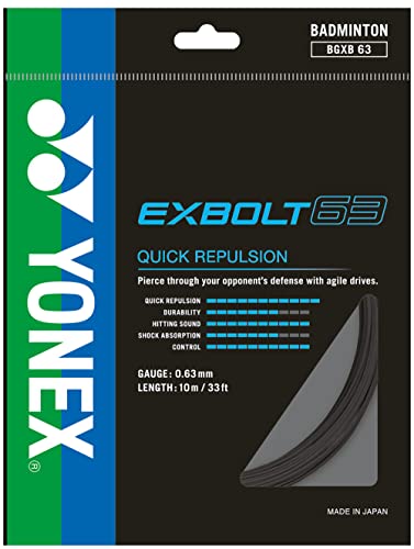 YONEX Exbolt 63 Badmintonsaite, 0,63 mm, Schwarz YONEX Exbolt 63 Badmintonsaite, 0,63 mm, Schwarz von YONEX
