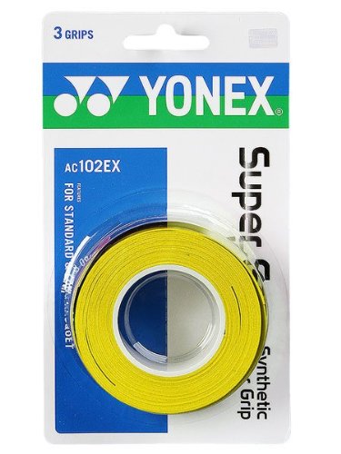 YONEX Griffband Super GRAP 3 Pack – Tennis, Badminton, Squash – Wahl der Farben, gelb von YONEX