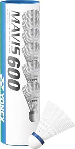 YONEX Mavis 600 Club Play Blue Circle White Federbälle, mittlere Geschwindigkeit, 6 Stück YONEX Mavis 600 Club Play Blue Circle White Federbälle, mittlere Geschwindigkeit, 6 Stück von YONEX