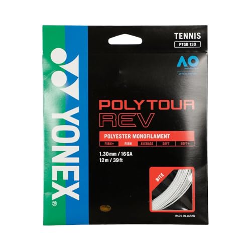 YONEX Poly Tour Rev 12M Set White Tennis Saitenset 12m Monofil Weiß 1,25 von YONEX