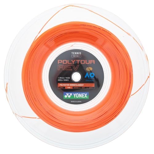 YONEX Poly Tour Rev 200M Rolle Tennis Saitenrolle 200M Monofil Orange 1,25 von YONEX