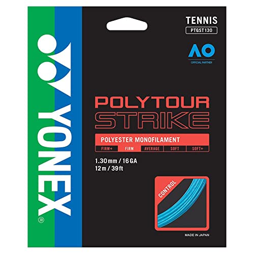 YONEX Poly Tour Strike Tennissaiten-Set (16L, Blau) von YONEX