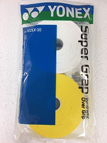 YONEX Super GRAP Schlägergriffe, Weiß, Gelb, 30 Stück YONEX Super GRAP Schlägergriffe, Weiß, Gelb, 30 Stück von YONEX