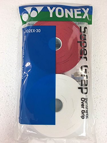 YONEX Super GRAP Schlägergriffe, Weiß / Rot, 30 Stück YONEX Super GRAP Schlägergriffe, Weiß / Rot, 30 Stück von YONEX