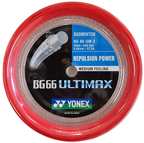 Yonex BG-66 Ultimax 200 m Rolle Badminton Schlager, Color- Red Yonex BG-66 Ultimax 200 m Rolle Badminton Schlager, Color- Red von YONEX