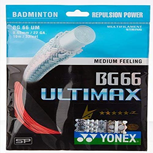 Yonex BG 66 Ultimax Badmintonsaite aus Nylon, Senior (gelb) von YONEX