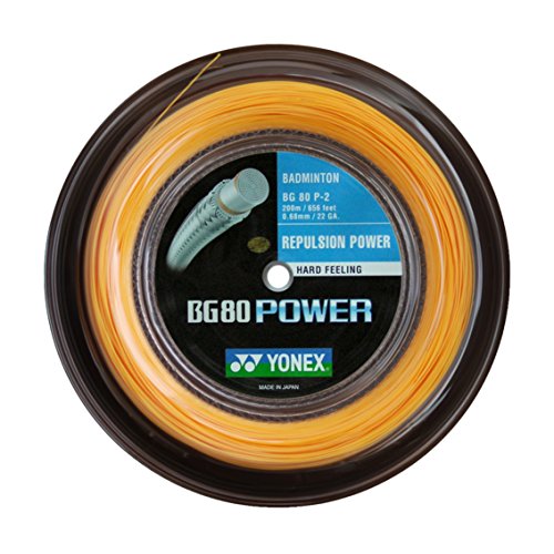 YONEX Saiten fur Badmintonschlager BG80 Power, 200 m Reel, Color- Orange YONEX Saiten fur Badmintonschlager BG80 Power, 200 m Reel, Color- Orange von YONEX