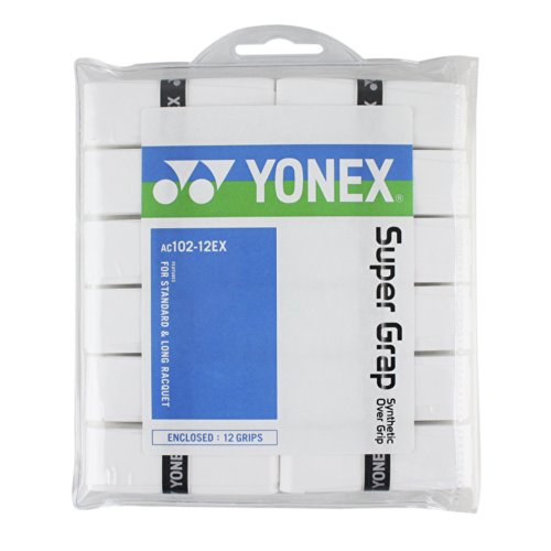 Yonex Super Grap Overgrip Tennis-Badminton, Weiß, 12 Stück Yonex Super Grap Overgrip Tennis-Badminton, Weiß, 12 Stück von YONEX