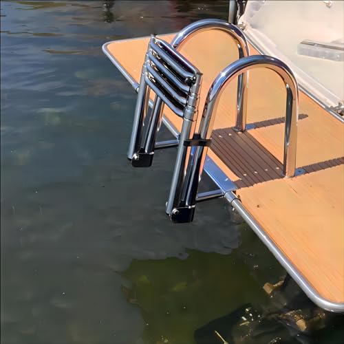 YONIISEA 4-Stufige Klappbare Badeleiter mit Haltegriff & Rutschfesten Pedalen | Ausziehbar, Heckmontage, Tragbar | 116 cm Poolleiter & Bootsleiter | 200 kg Belastbarkeit für Schwimmdeck, Pool, Boot YONIISEA 4-Stufige Klappbare Badeleiter mit Haltegriff & Rutschfesten Pedalen | Ausziehbar, Heckmontage, Tragbar | 116 cm Poolleiter & Bootsleiter | 200 kg Belastbarkeit für Schwimmdeck, Pool, Boot von YONIISEA