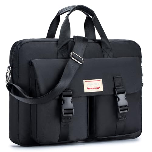 YOODI Laptoptasche 15.6 Zoll Notebook Tasche Aktentaschen für Herren Damen Wasserdicht Computertasche Tablet Tasche Schultertasche Umhängetasche für Geschäft, Büro, Reisen (Schwarz) von YOODI