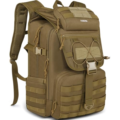 YOREPEK Army Rucksack Herren 50L, Wanderrucksack Military Outdoor Groß Arbeit Bundeswehr Survival Taktischer, Wasserdicht Travel Tactical Assault Backpack für Trekking Camping Reisen Jagd von YOREPEK