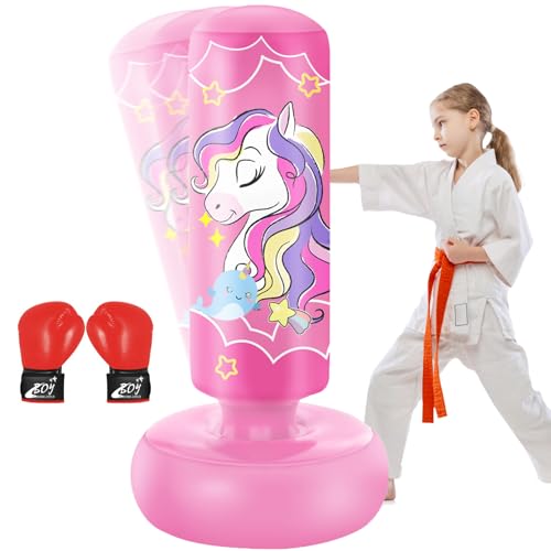 YORWHIN 168cm Aufblasbarer Kinder Boxsack mit Boxhandschuhen, Freistehender BoxSack, Standboxsack Spielzeug, Großes Geschenk für Kinder, Mädchen, Boxset zum Üben von Karate, Taekwondo, MMA YORWHIN 168cm Aufblasbarer Kinder Boxsack mit Boxhandschuhen, Freistehender BoxSack, Standboxsack Spielzeug, Großes Geschenk für Kinder, Mädchen, Boxset zum Üben von Karate, Taekwondo, MMA von YORWHIN