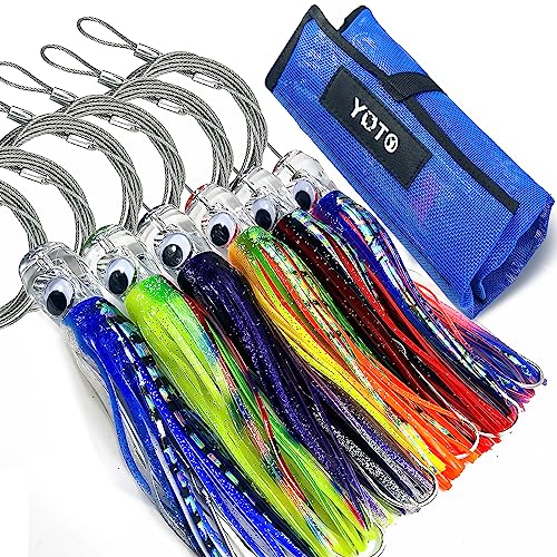 YOTO Schleppköder für Salzwasser, 16,5 cm, 6 Stück, Tintenfisch, Tiefsee-Angelköder, Thunfisch, Marlin, Wahoo, Hai, Mahi Schleppköder YOTO Schleppköder für Salzwasser, 16,5 cm, 6 Stück, Tintenfisch, Tiefsee-Angelköder, Thunfisch, Marlin, Wahoo, Hai, Mahi Schleppköder von YOTO