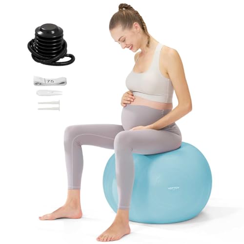 YOTTOY Geburts-Yoga-Ball, 1,8 mm dicker Schwangerschafts-Übungsball für die Arbeitsvorbereitung & Schwangerschaftsphysiotherapie, inklusive Pumpe von YOTTOY