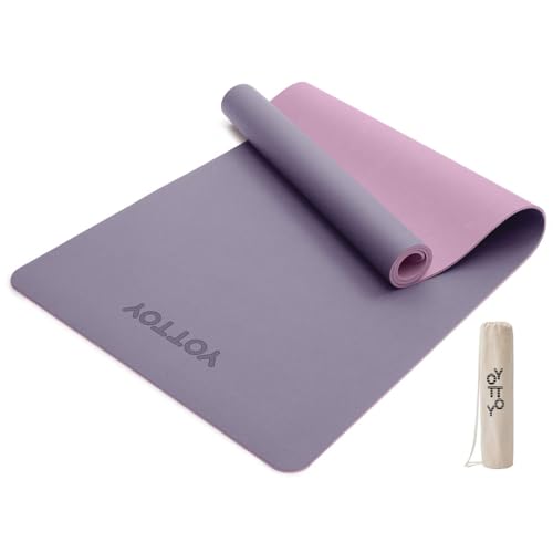 YOTTOY Yogamatte, rutschfeste Hot-Yogamatte mit reißfestem Design und freundlicher Naturkautschuk-Yogamatte mit Gurt und Tasche von YOTTOY