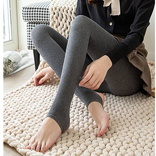 Gefütterte Leggings Damen,Damen Thermische Leggings Mode Dunkelgrau Stricken Gerippter Halber Fuß Verdicken Sie Mit Fleece Gefütterte Leggings Hoch Taillierte Dehnbare Leggings Sport Yogahosen St Gefütterte Leggings Damen,Damen Thermische Leggings Mode Dunkelgrau Stricken Gerippter Halber Fuß Verdicken Sie Mit Fleece Gefütterte Leggings Hoch Taillierte Dehnbare Leggings Sport Yogahosen St von YOUHU