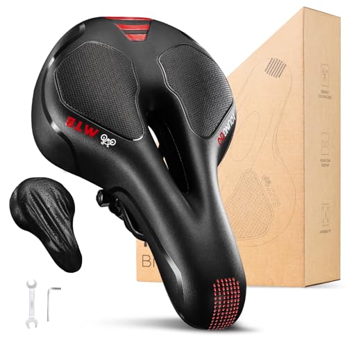 YOUNGDO Fahrradsattel, Gel Fahrradsitz, breiter, weicher, komfortabel atmungsaktiv stoßdämpfend, Ergonomisch Fahrrad Sattel mit wasserdichte Abdeckung YOUNGDO Fahrradsattel, Gel Fahrradsitz, breiter, weicher, komfortabel atmungsaktiv stoßdämpfend, Ergonomisch Fahrrad Sattel mit wasserdichte Abdeckung von YOUNGDO