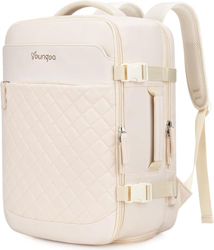 YOUNGOA Handgepäck Rucksack 40x20x25 Flugzeug für Ryanair Reiserucksack Damen Herren Kofferrucksack 20L YG079 Beige YOUNGOA Handgepäck Rucksack 40x20x25 Flugzeug für Ryanair Reiserucksack Damen Herren Kofferrucksack 20L YG079 Beige von YOUNGOA