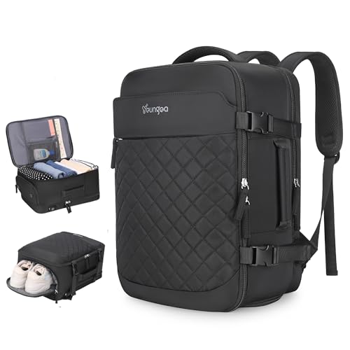YOUNGOA Handgepäck Rucksack 40x20x25 Flugzeug für Ryanair Reiserucksack Damen Herren Kofferrucksack 20L YG079 Schwarz YOUNGOA Handgepäck Rucksack 40x20x25 Flugzeug für Ryanair Reiserucksack Damen Herren Kofferrucksack 20L YG079 Schwarz von YOUNGOA