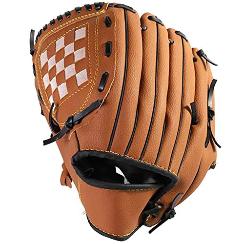 Baseball Handschuh,Softball Handschuhe Sport 2 Farben Baseball Handschuh Softball Rechte Hand for Erwachsene(Brown 12.5 Inch) von YOUUPOC