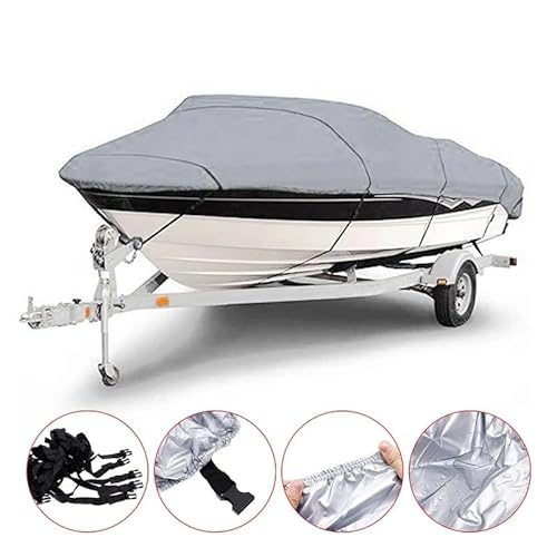 YOUUPOC Bootsplane,Persenning Boot Bootsabdeckung Yacht Außenschutz Wasserdichter Bootsabdeckungsstoff Anti-Smashing Reißfest Silber Reflektierend 11-22FT(11-13FT) von YOUUPOC