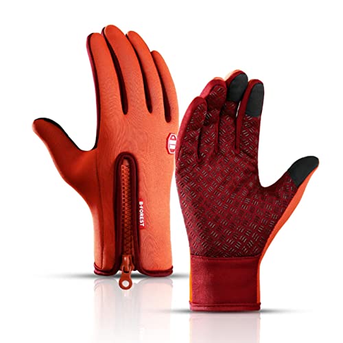 YQHWLKJ Winterhandschuhe Wandern Touchscreen Fahrrad Fahrradhandschuhe Für Männer Frauen Laufsport Windstopper Handschuhe-Orange,M YQHWLKJ Winterhandschuhe Wandern Touchscreen Fahrrad Fahrradhandschuhe Für Männer Frauen Laufsport Windstopper Handschuhe-Orange,M von YQHWLKJ