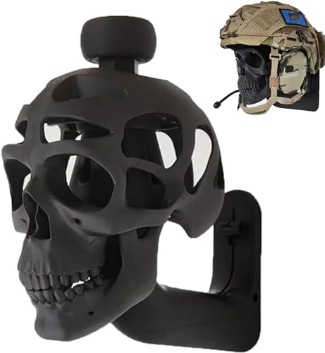 3D-Totenkopf-Helm-Display-Paket, Totenkopf-Helm-Halterung, Totenkopf-Wanddekoration, kreative Totenkopf-Helm-Wandhalterung, Trong-Helmhalter für Helme, Mützen, Motorradhelme von YQZDQO